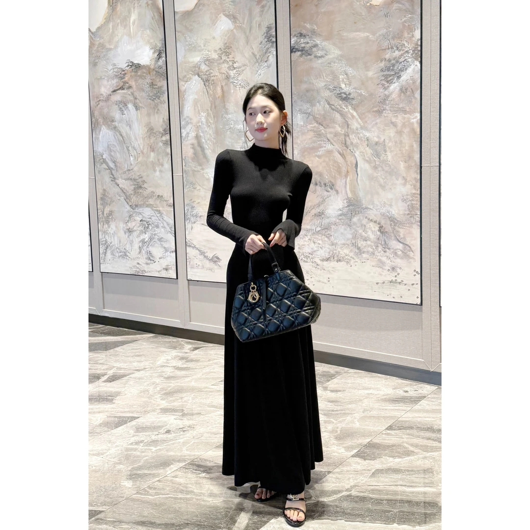 【长款高领版】长款ins连衣裙中式时尚万能打底裙秋冬