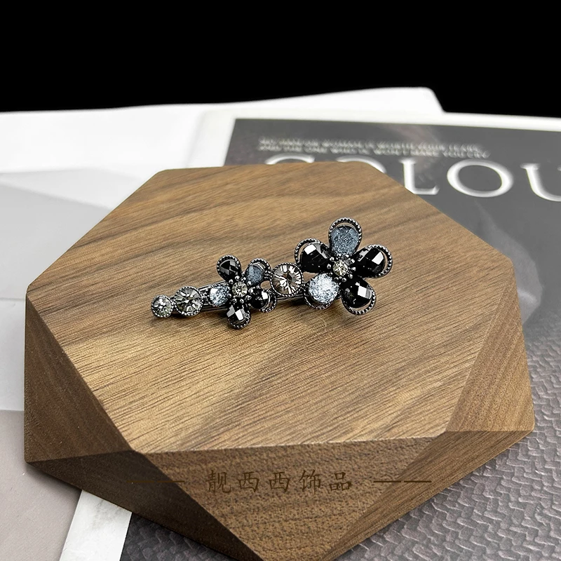 【LXX靓西西】501 简约双花气质风百搭5厘米碎发鸭嘴夹