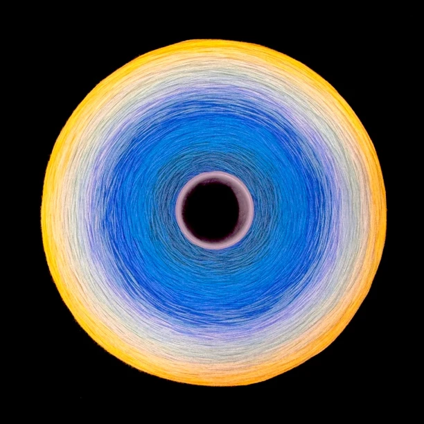 「星空」100%棉纯棉渐变蛋糕线手工编织钩织纯棉披肩毯子