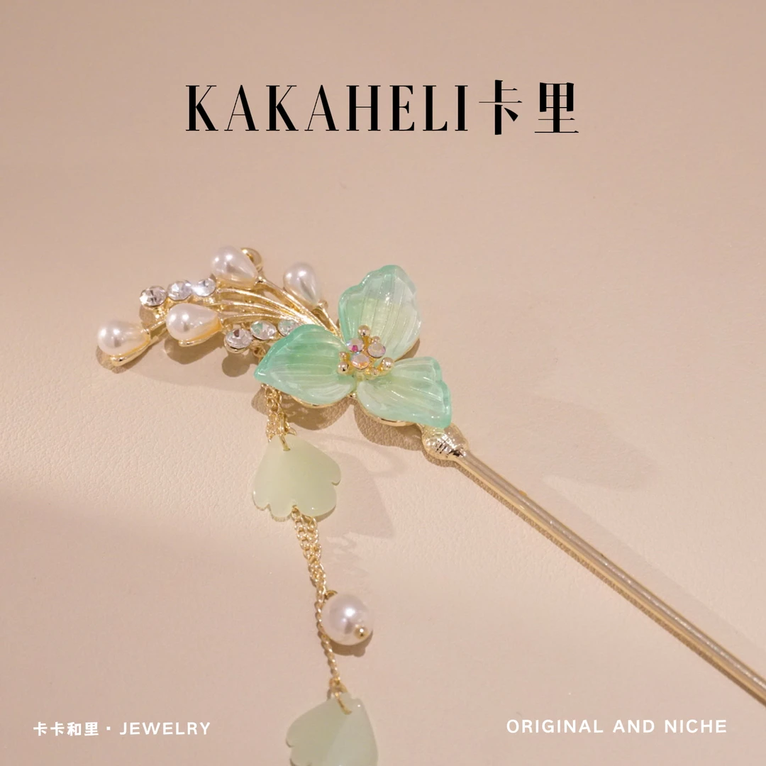 新中式‌汀花雨细少女发簪 A1409