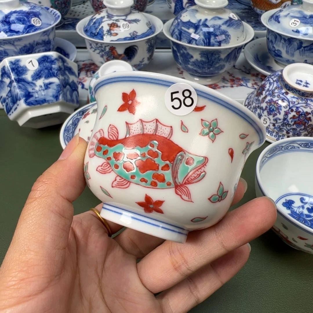 陶瓷景德镇纯手工纯手绘茶具木木58