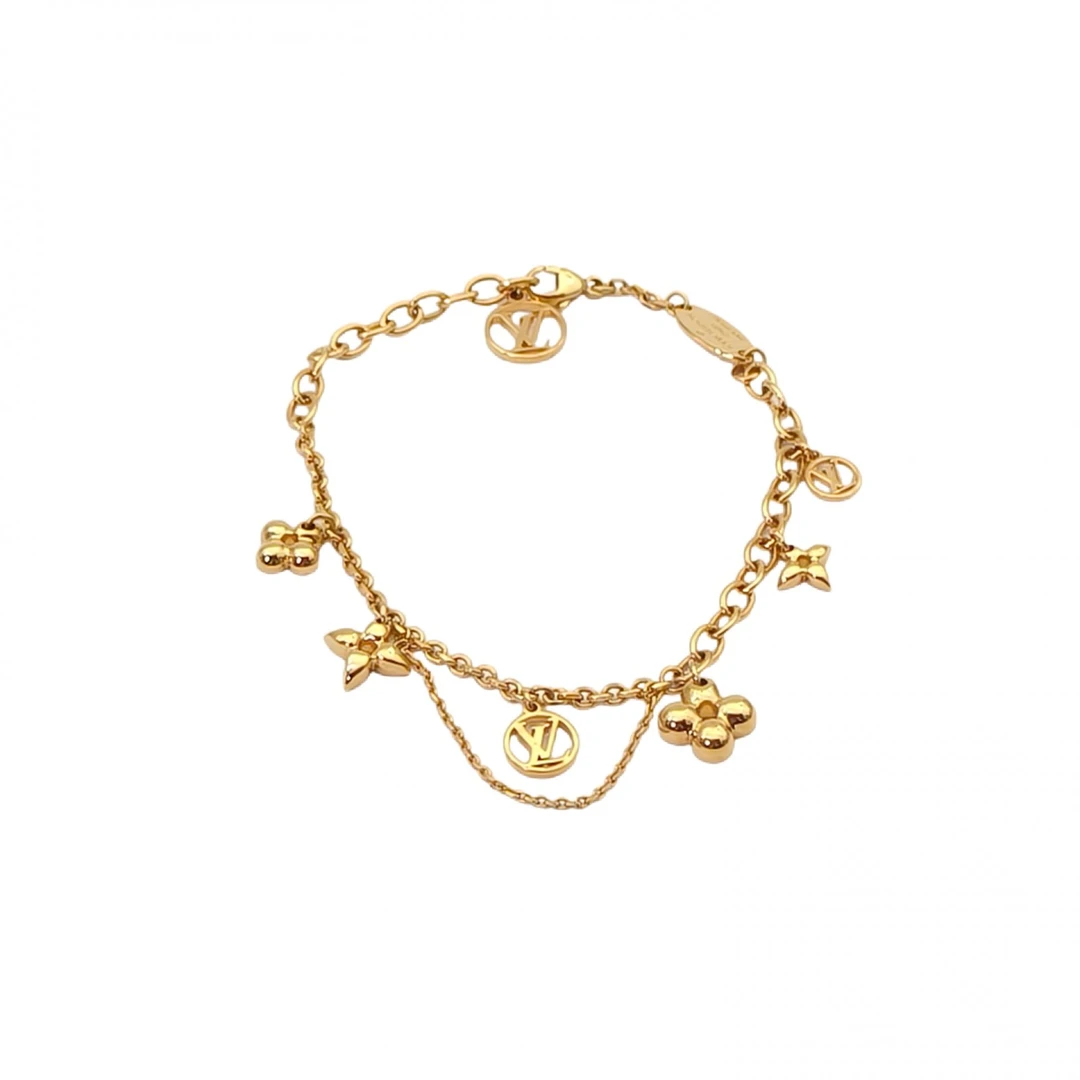 95新 LouisVuitton/路易威登 【念念】合金 LV 花卉标识金属手链
