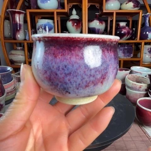 瓷片牛家钧窑牛自恒老师钧瓷杯