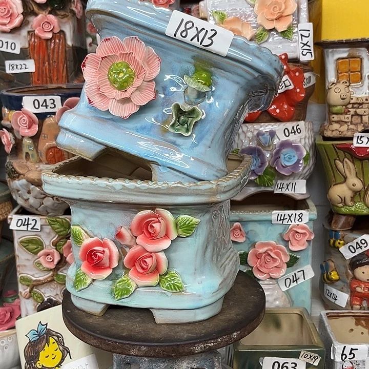 紫砂花盆粗陶材质多肉花盆