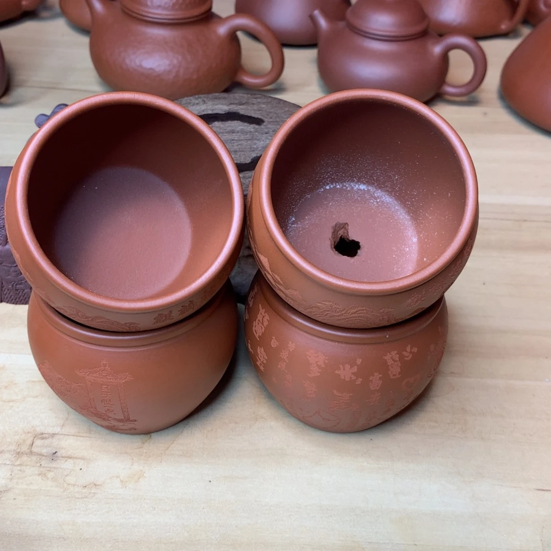 茶壶紫砂一个主人杯三个小花盆