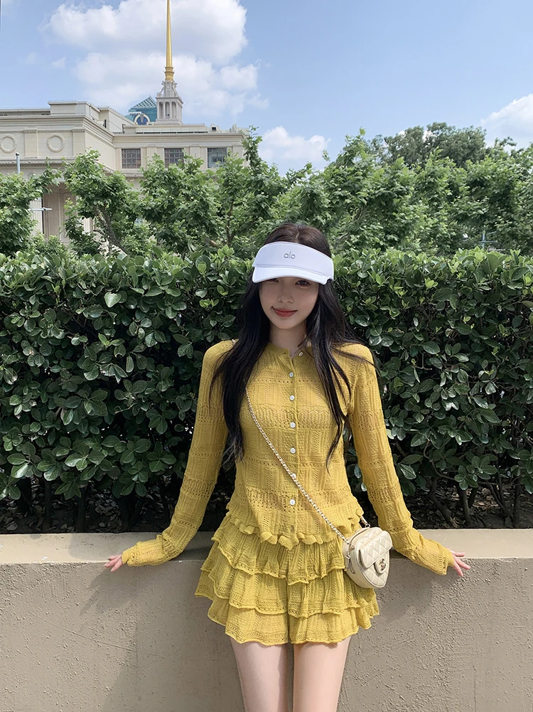 秋季新款温柔甜妹千金针织套装女冬季气质内搭时尚百搭气质衣服