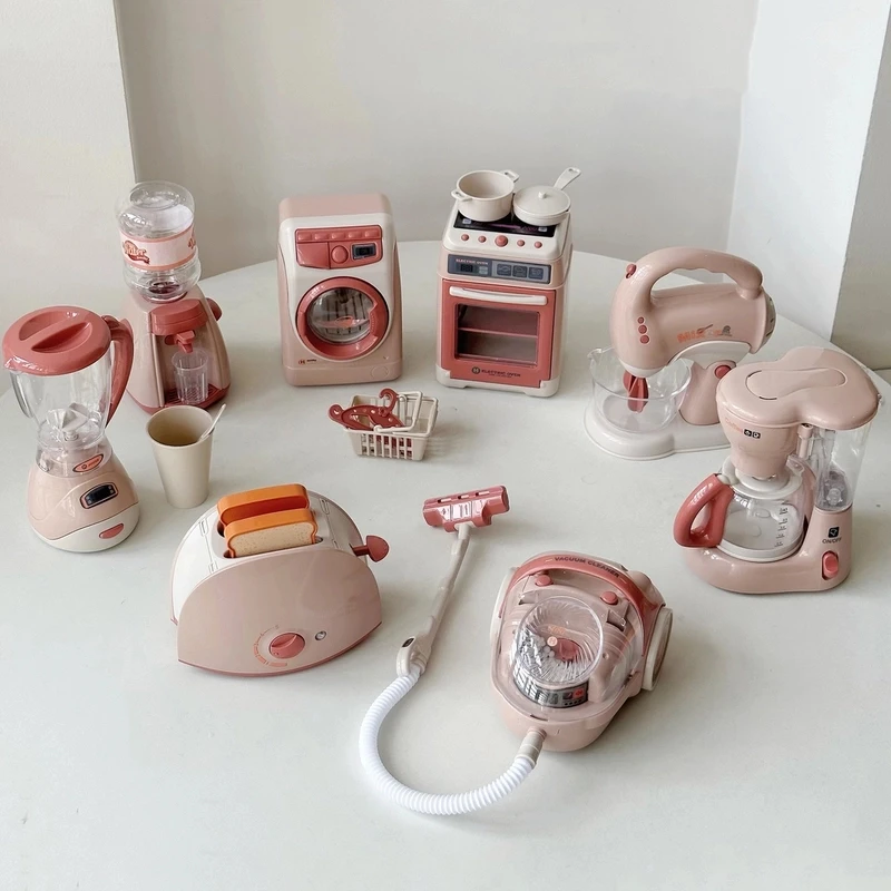 儿童迷你小家电过家家厨房玩具做饭套装电动洗衣机宝宝仿真吸尘器