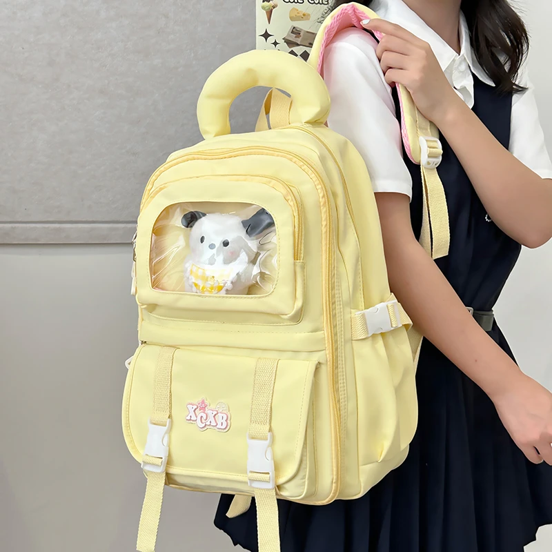 书包女生小学生减负双肩包女高颜值ins中学生初中生背包吧唧痛包