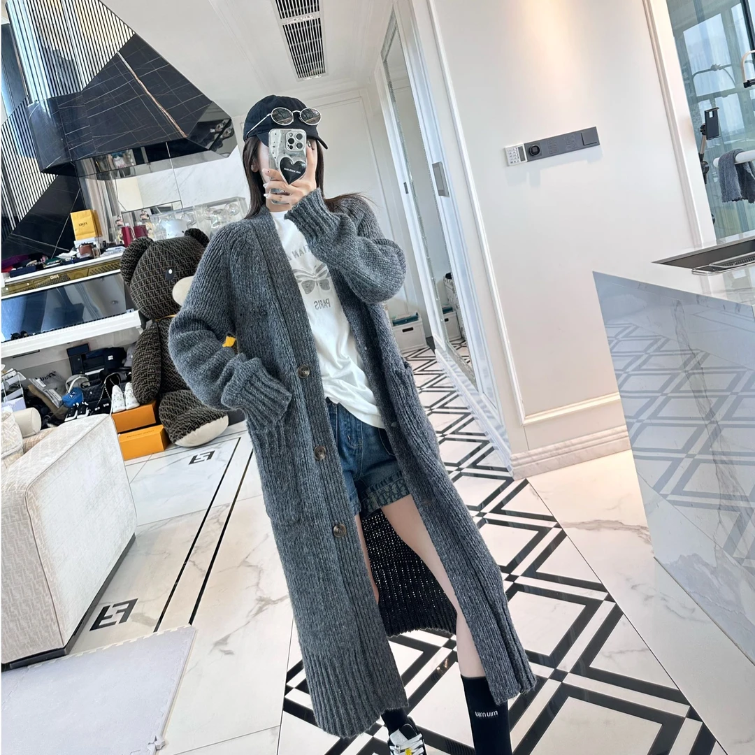 灰色肯豆同款长开衫