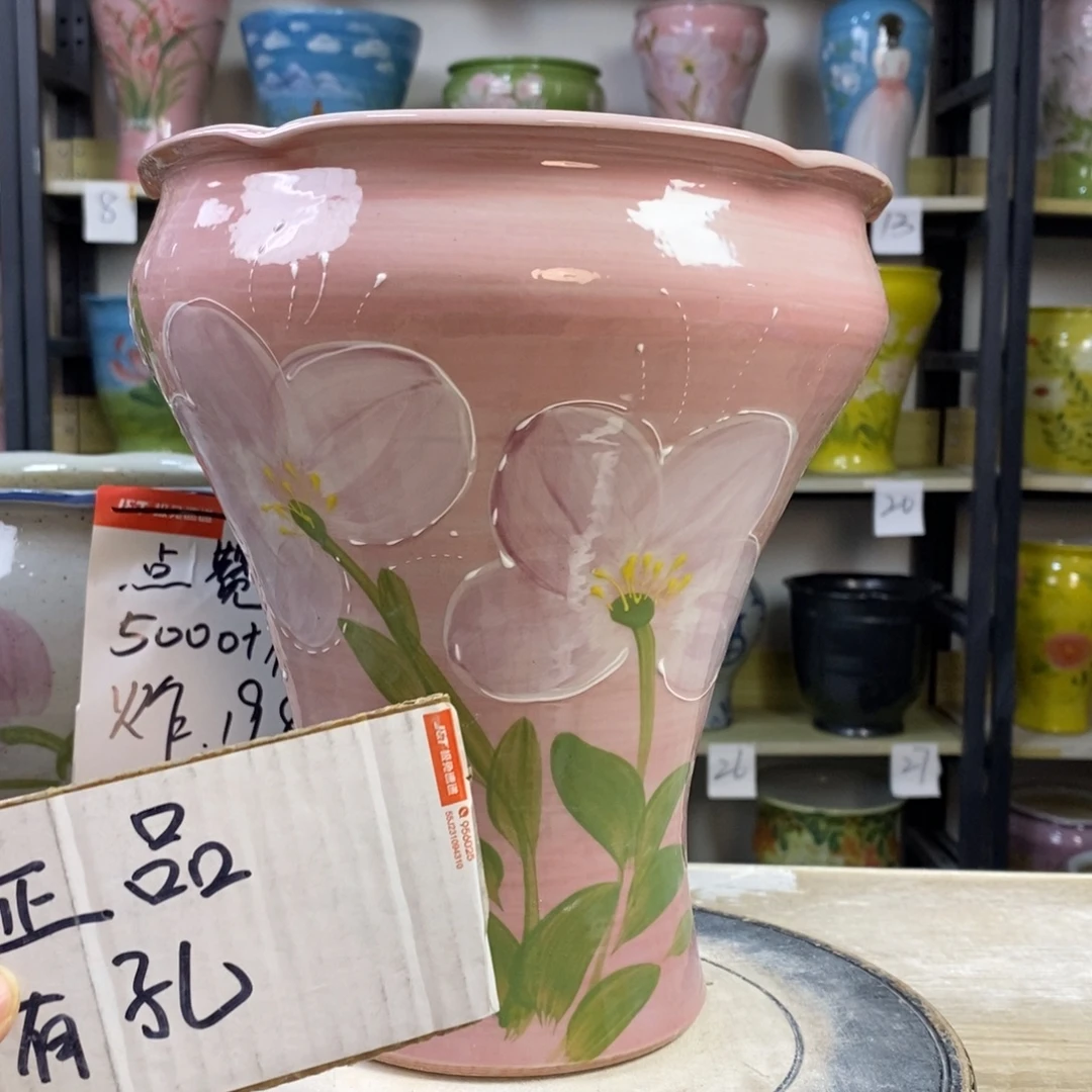 景德镇手工手绘陶瓷花盆