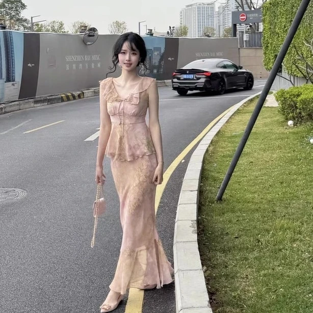 章蜜糖 芙蓉为裳 诗一般仙气清冷灵动温柔氛围感少女古早上衣长裙