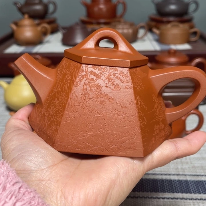 心***香紫砂茶壶全手工制作霸王石瓢200cc