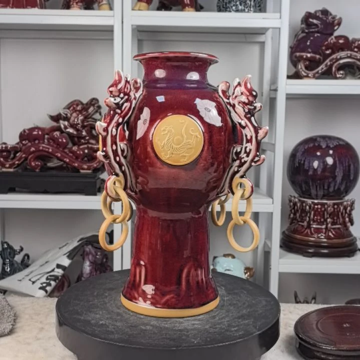 摆件钧瓷摆件神後鎮鈞瓷擺件