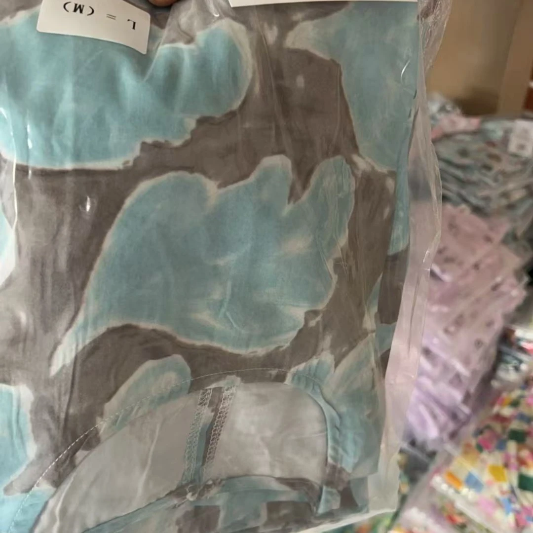 205蓝灰   松弛感棉绸年轻妈妈套装新款新中式国风七分裤套装