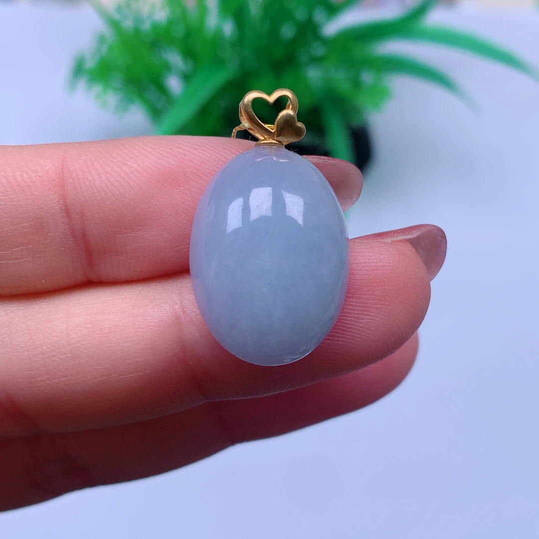 缅甸天然A货翡翠，紫罗兰蛋面 编号13/215尺寸26.8-15.7-8.8