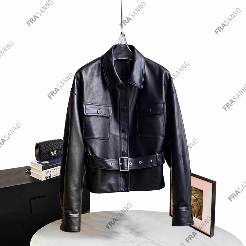 FRASANNO【女主挚爱】黑标私服意大利植鞣皮油蜡绵羊皮宾霸皮夹克