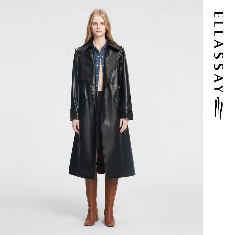 ELLASSAY歌力思新款时髦率性大翻领风衣女EWB353F00600