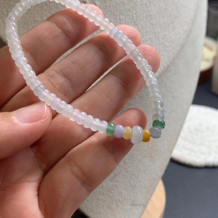 未镶嵌手链翡翠卡4➕冰种算盘珠手串