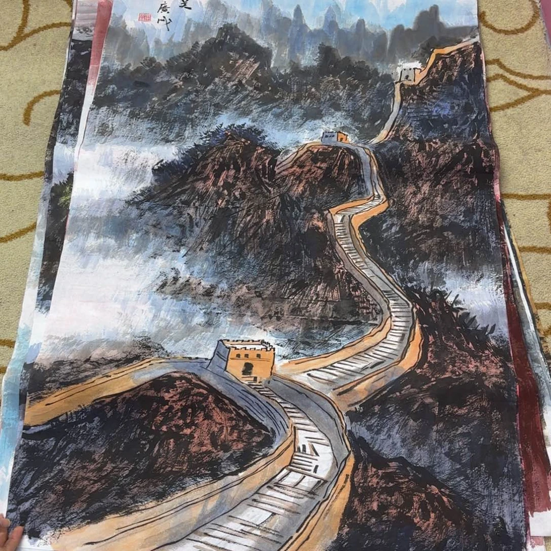 国画崔广成老师四尺山水刘