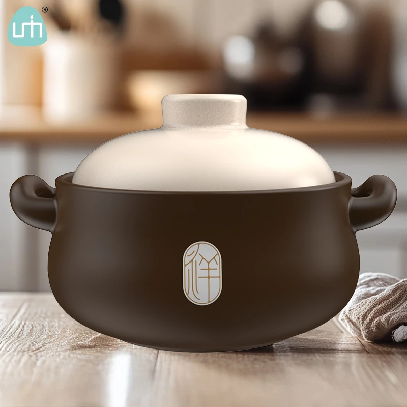 柚米一粒祥瑞牛牛煲陶瓷砂锅煲耐热煲汤炖菜焖煲明火大容量沙锅