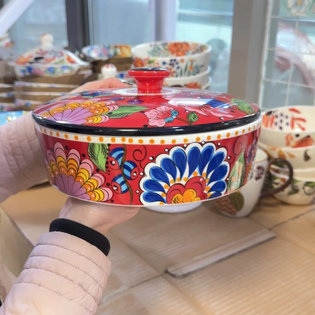 陶瓷红奥克零食盒一只看图