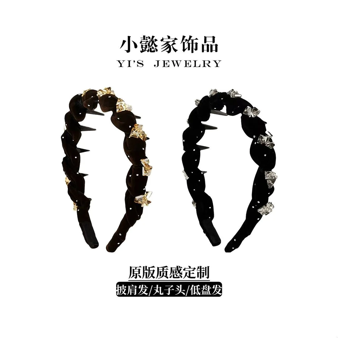 小懿家甄选【丝绒发箍】新款精致带齿波浪头箍高颅顶轻奢发卡头饰