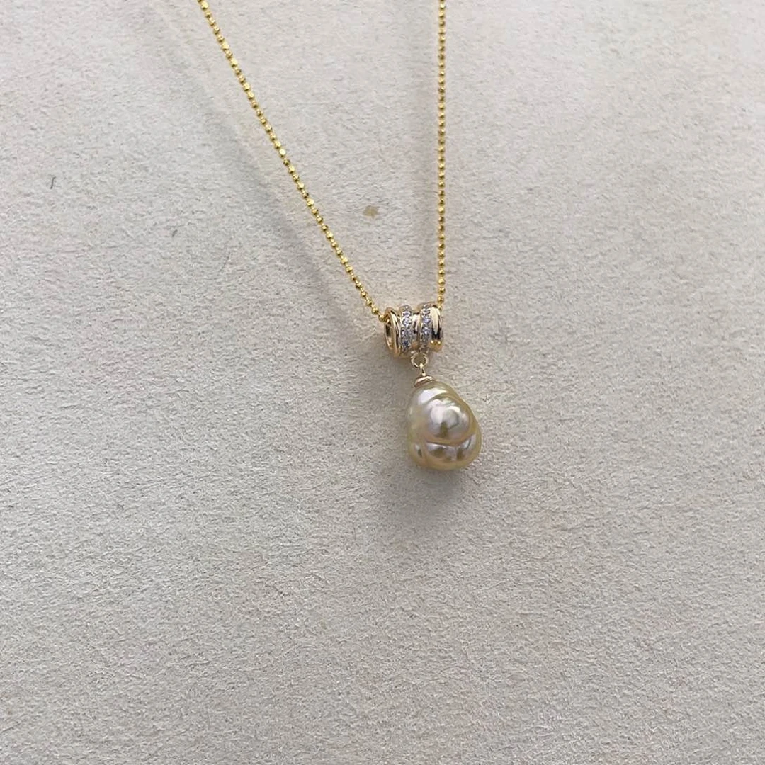 海水珍珠颈饰银S925镶嵌