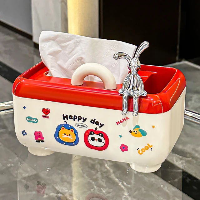 多巴胺纸巾盒客厅创意高级感桌面多功能抽纸盒家用可爱纸巾收纳盒