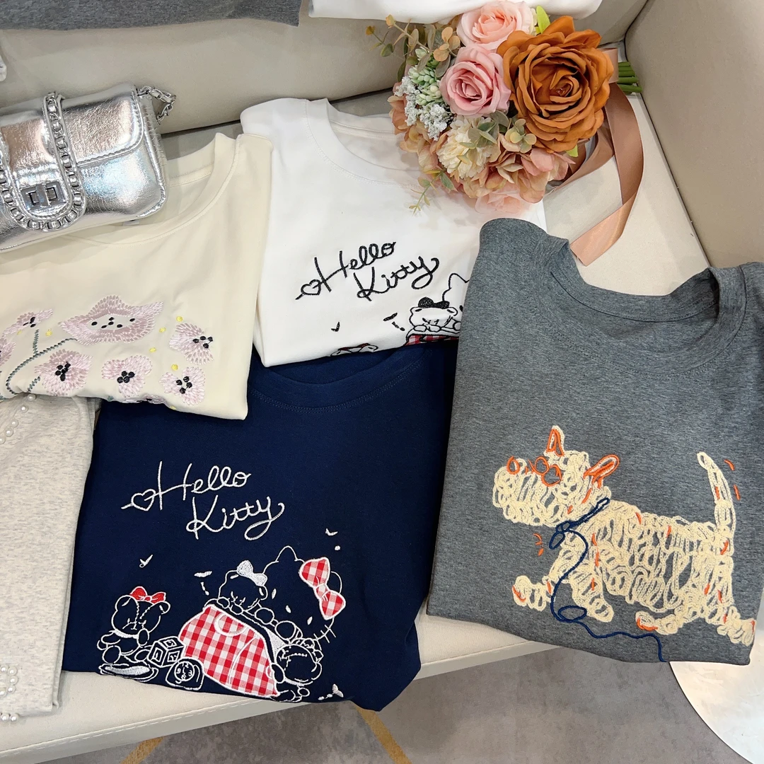 【夏日清仓】2025夏季新款百搭上衣女设计简约圆领正肩修身显瘦T恤