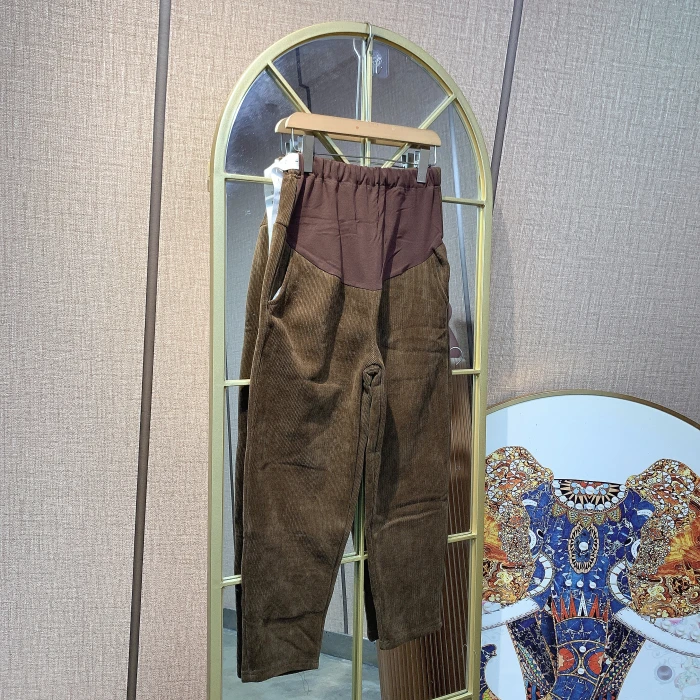 HU139孕妇棕色加绒裤子M90-120L130XL140XXL150XXXXL170