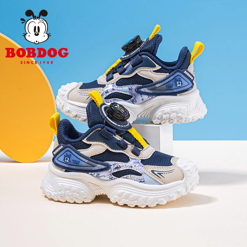 巴布豆童鞋男童鞋子春秋2025新款女孩网面透气休闲儿童运动跑步鞋