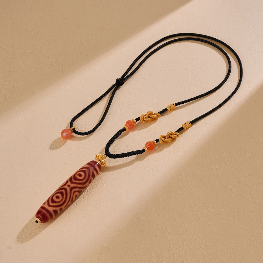 云丹拉姆丨JC橘肉龙六眼天珠项链多样性发其一