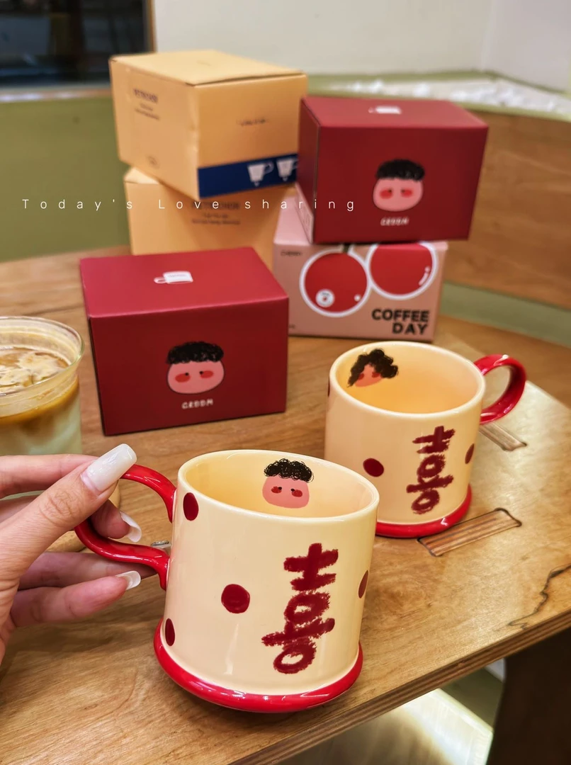 丸子情侣杯男孩女孩一个的价格 下单备注男孩女孩