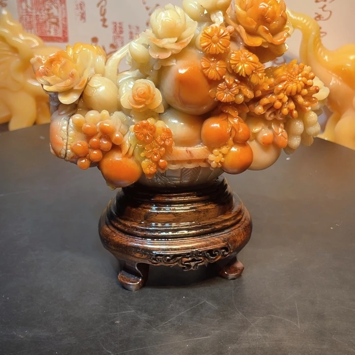 寿山石雕刻花鸟的