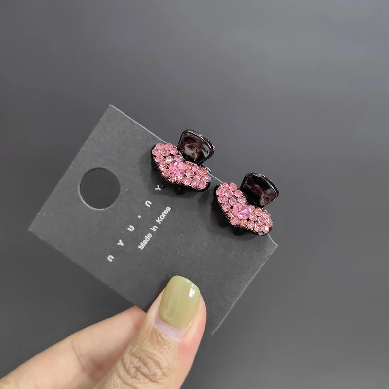 韩国施华水晶爱心小抓夹韩版刘海小夹子网红爆款顶夹边夹可爱边夹