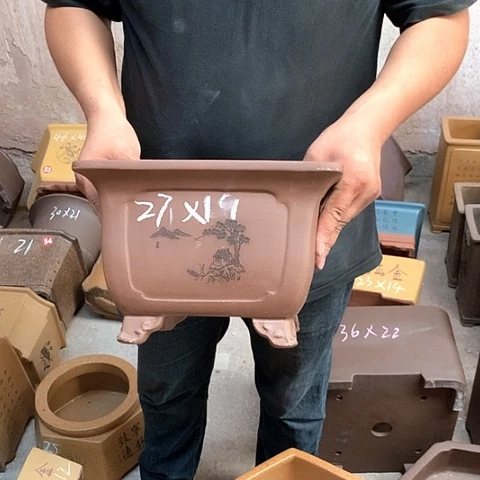 紫砂花盆手工艺品