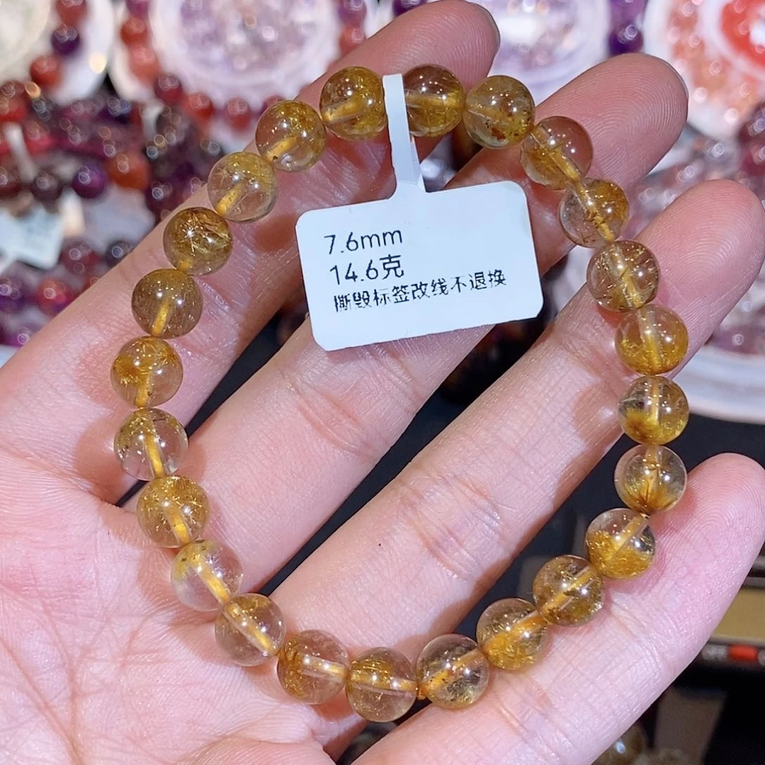 水晶手串未镶嵌日**辰7.6mm左右