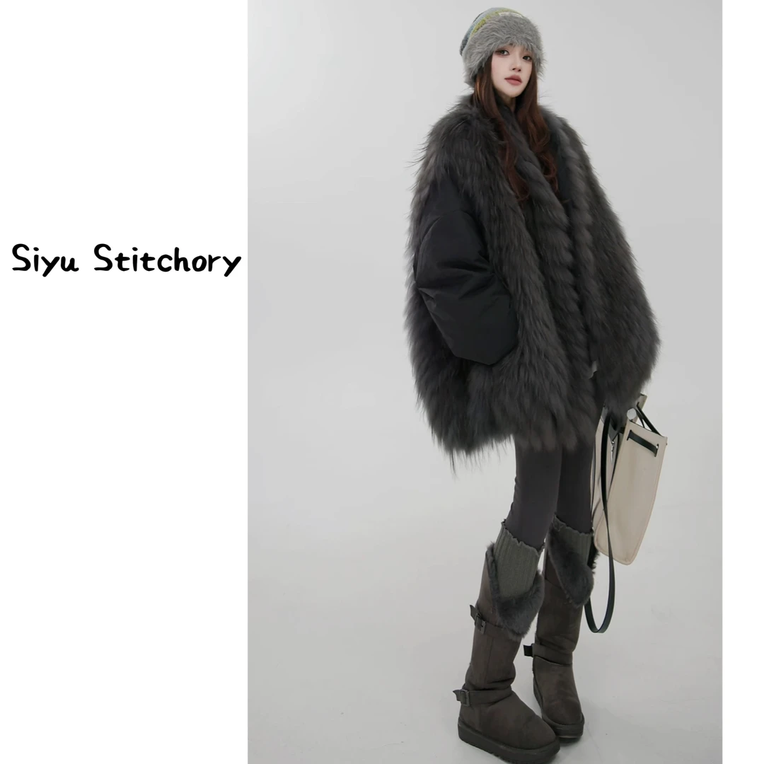【思语】"调色盘" CC251104 新款貉子毛洋气皮草外套