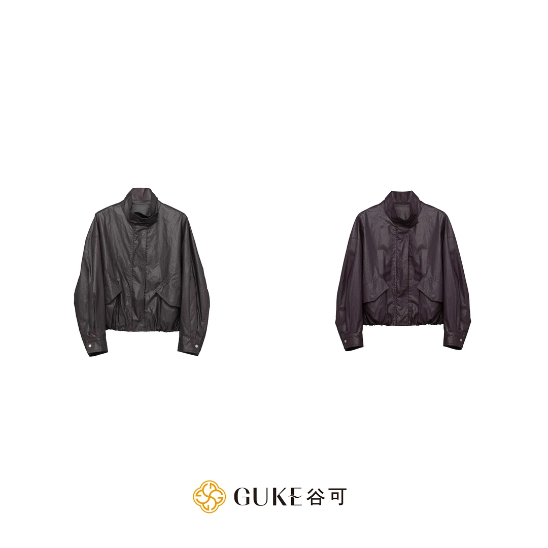 GKE/谷可TS8509时尚匹马棉短款外套2025秋季新款女休闲宽松上衣