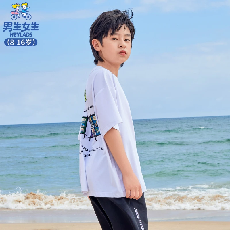 男生女生男大童简约百搭亲肤透气短袖T恤NJTCJ24053B