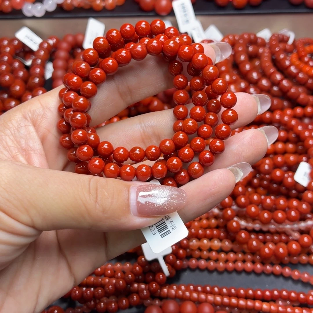 用***3玛瑙/玉髓天然玛瑙手串多圈未镶嵌