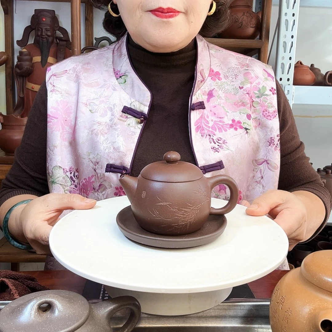 月***曲底槽青茶壶紫砂壶泡茶