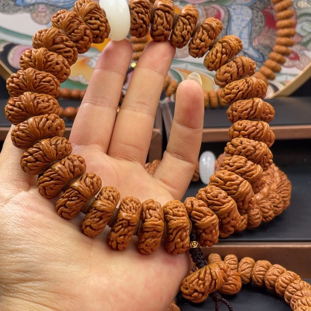 颜***竹桃核手串龙纹桃核矮刺24