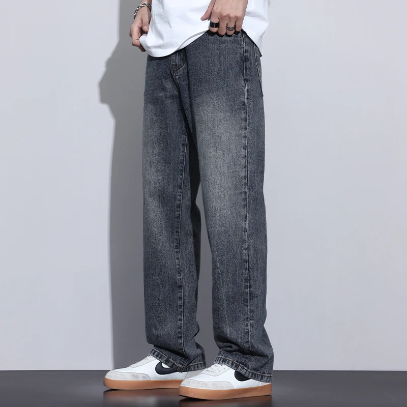 Kuvine潮牌牛仔裤男宽松2025年春季新款潮流简约穿搭长裤子春秋款