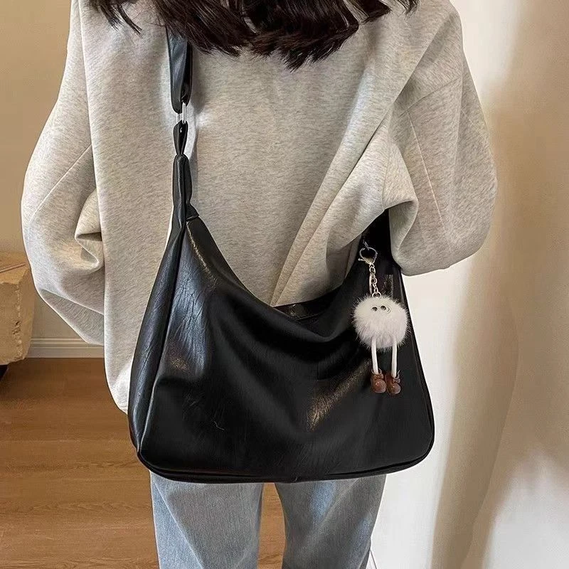 简约大容量包包2025新款时尚百搭休闲单肩包学生通勤斜挎托特包LX