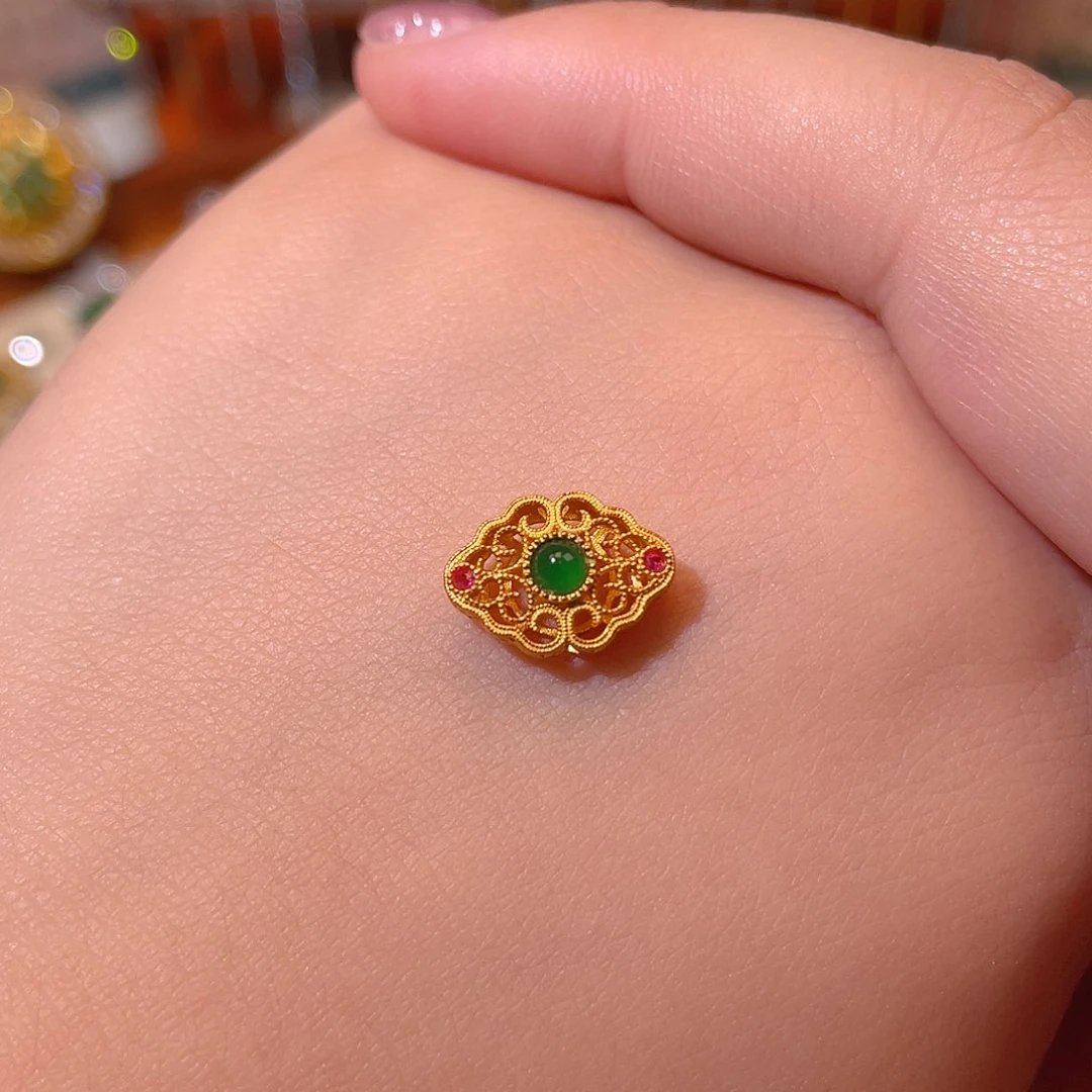 吊坠(不含链)银S925镶嵌翡翠