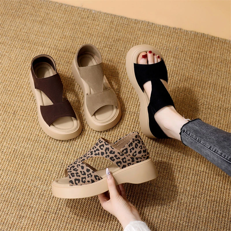 超火法式厚底包跟凉鞋女2025夏季新款两穿轻奢复古配裙舒适沙滩鞋