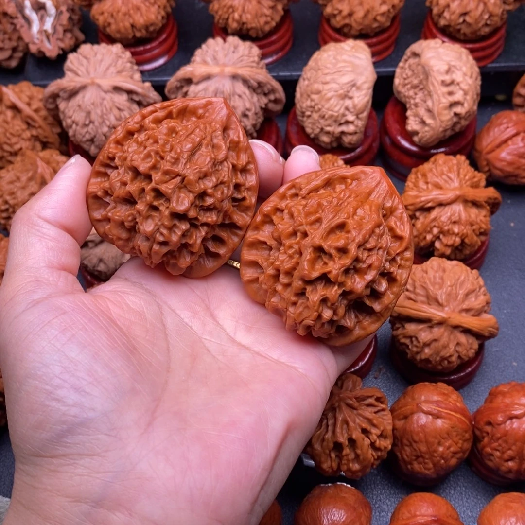 把件文玩核桃48官帽色差介意勿拍