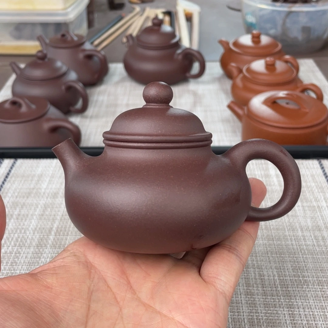 茶壶紫砂半手工老紫泥容天壶150cc