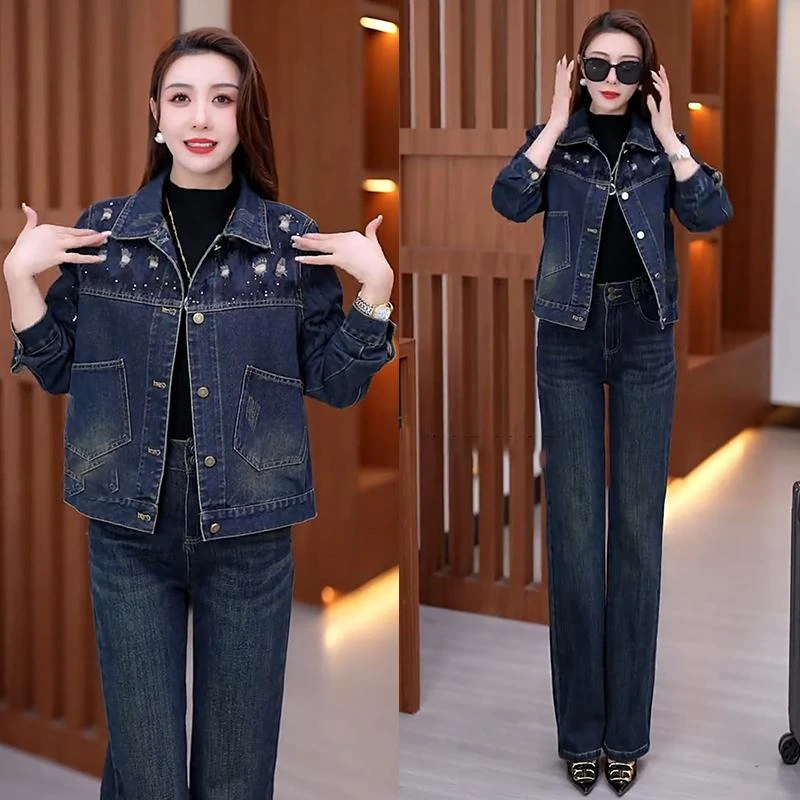 星空亮片牛仔外套2025秋季新款简约复古百搭外贸洋气时尚水洗短款